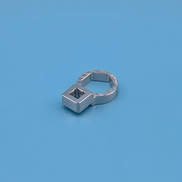 Polished aluminum 27mm crowfoot fuel pressure sensor tool with 3/8 square drive for VW & Audi TFSI engines.