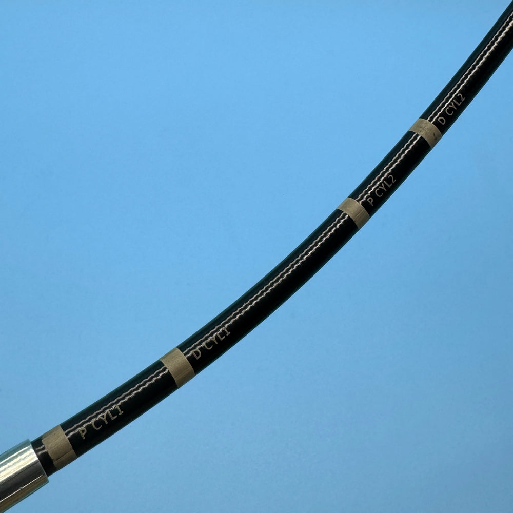 Close-up of the carbon-cleaning hose engraved P CYL1, D CYL1, P CYL2, D CYL2 to mark each Audi cylinder port.