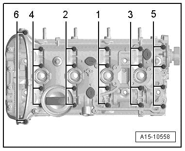 Figure 1: cylinder head cover tightening sequence 6-4-2-1-3-5