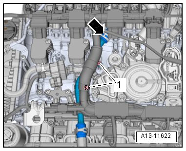 Clamping off coolant hoses and removing the upper coolant pipe bolt
