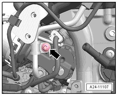 Removing the crankcase ventilation bolts